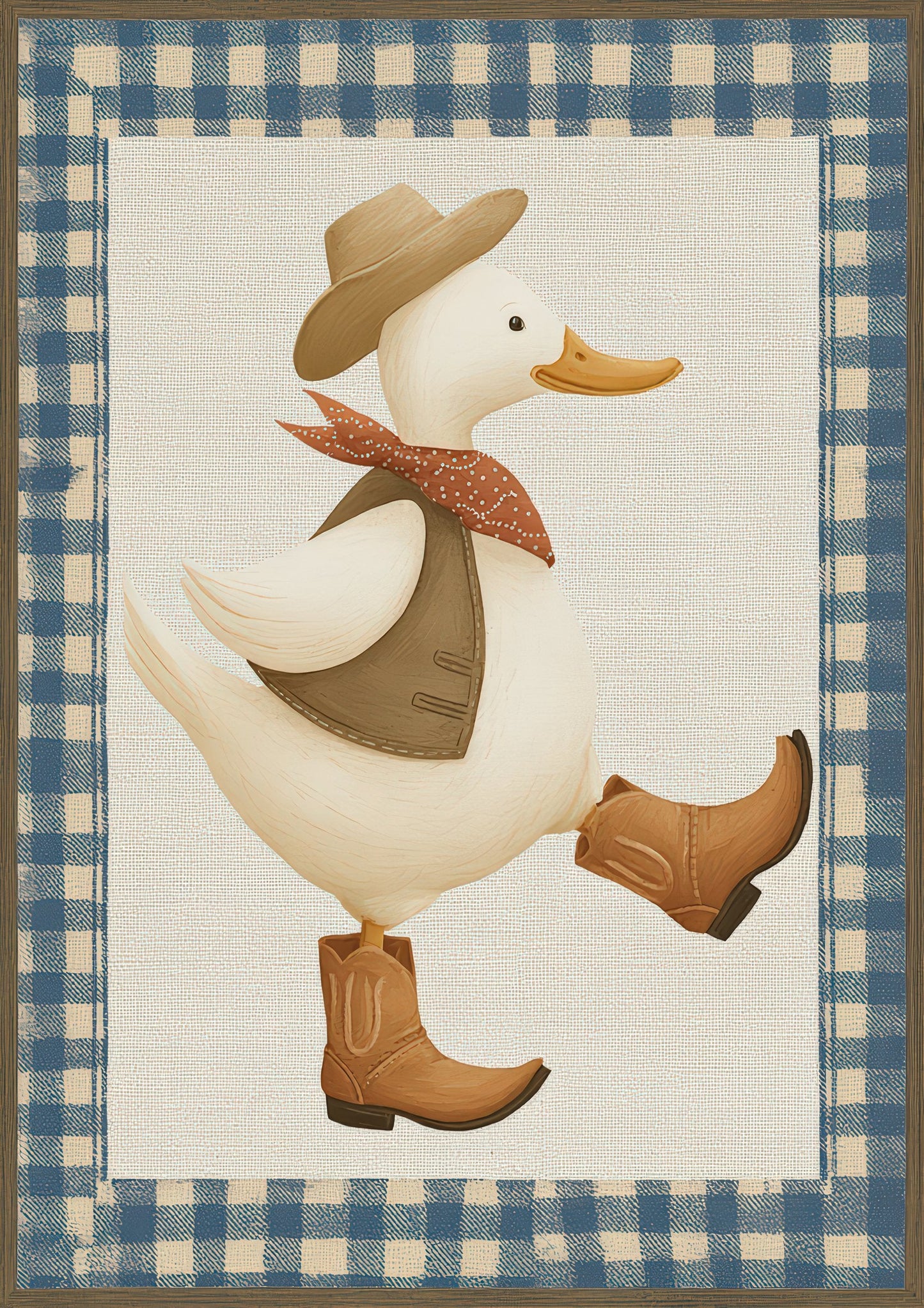 Cowboy Duck Print, Western Nursery Wall Art