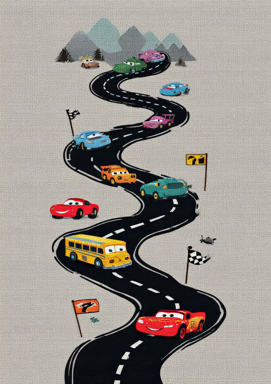 Winding Road Print, Kids Cars Wall Art