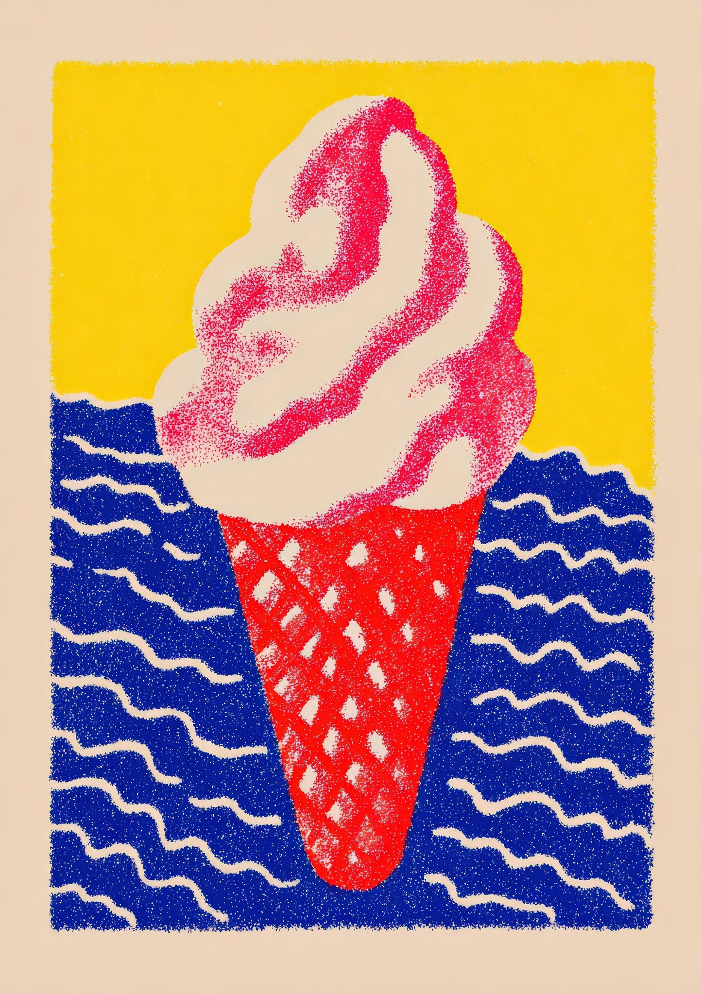 Psychedelic Ice Cream Print, Retro Food Wall Art