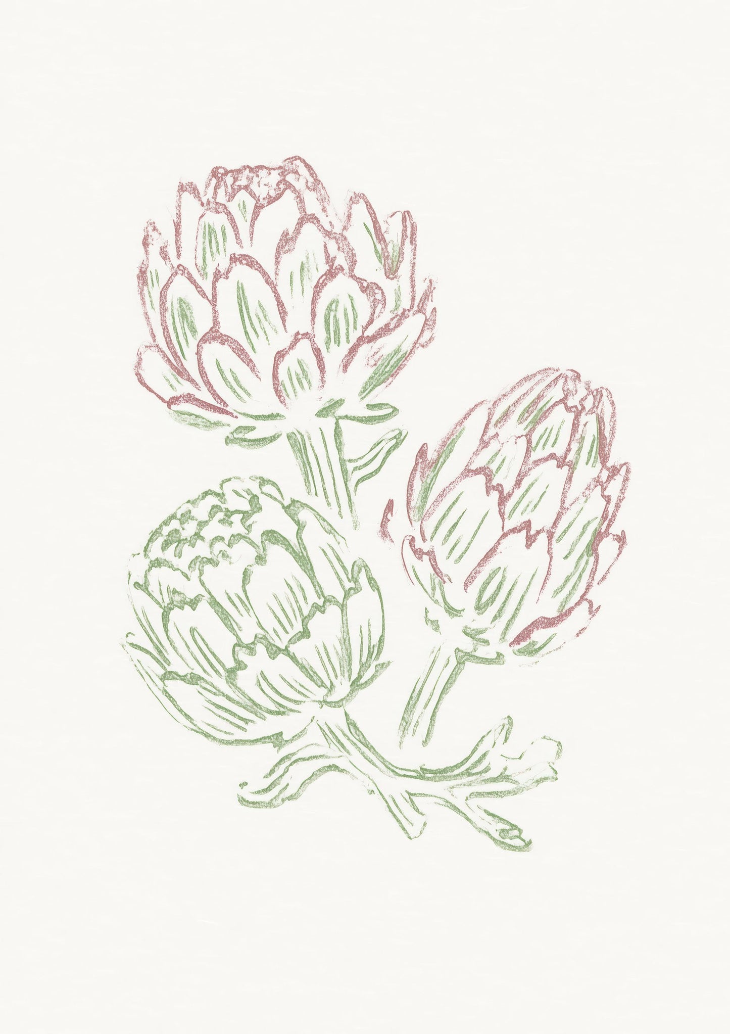 Artichoke Line Print, Minimalist Botanical Wall Art