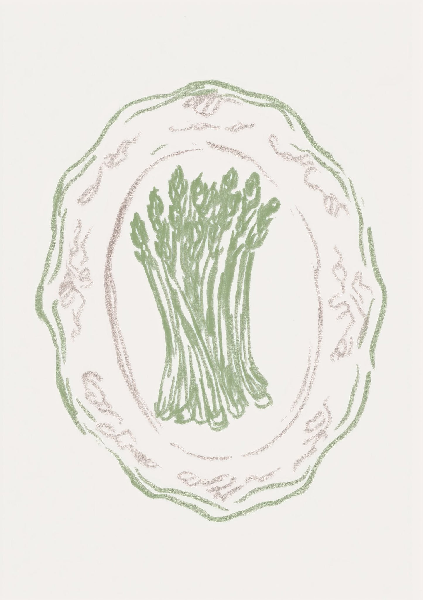 Asparagus Print, Minimalist Kitchen Wall Art