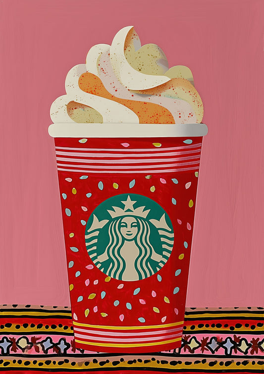 Pumpkin Spice Latte Print, Autumn Coffee Wall Art
