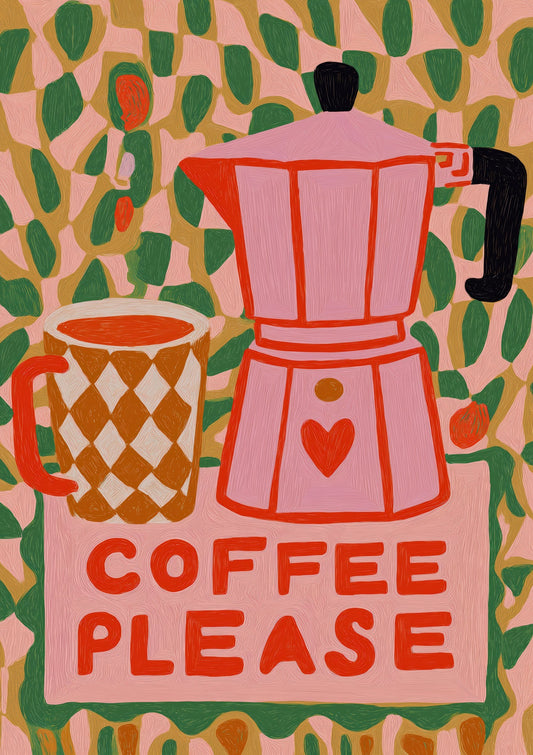Coffee Please Print, Quote Kitchen Wall Art