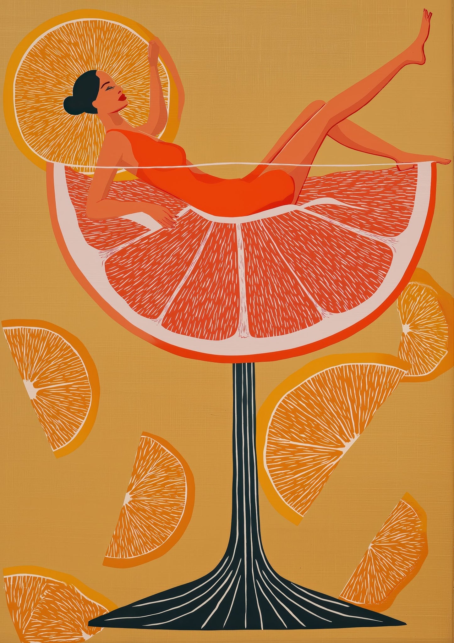 Citrus Cocktail Print, Bright Kitchen Wall Art