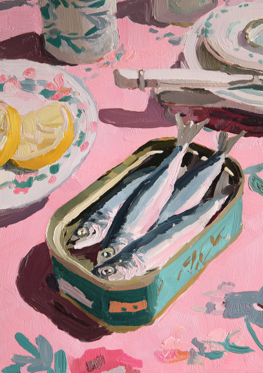 Tinned Sardines Print, Quirky Kitchen Wall Art