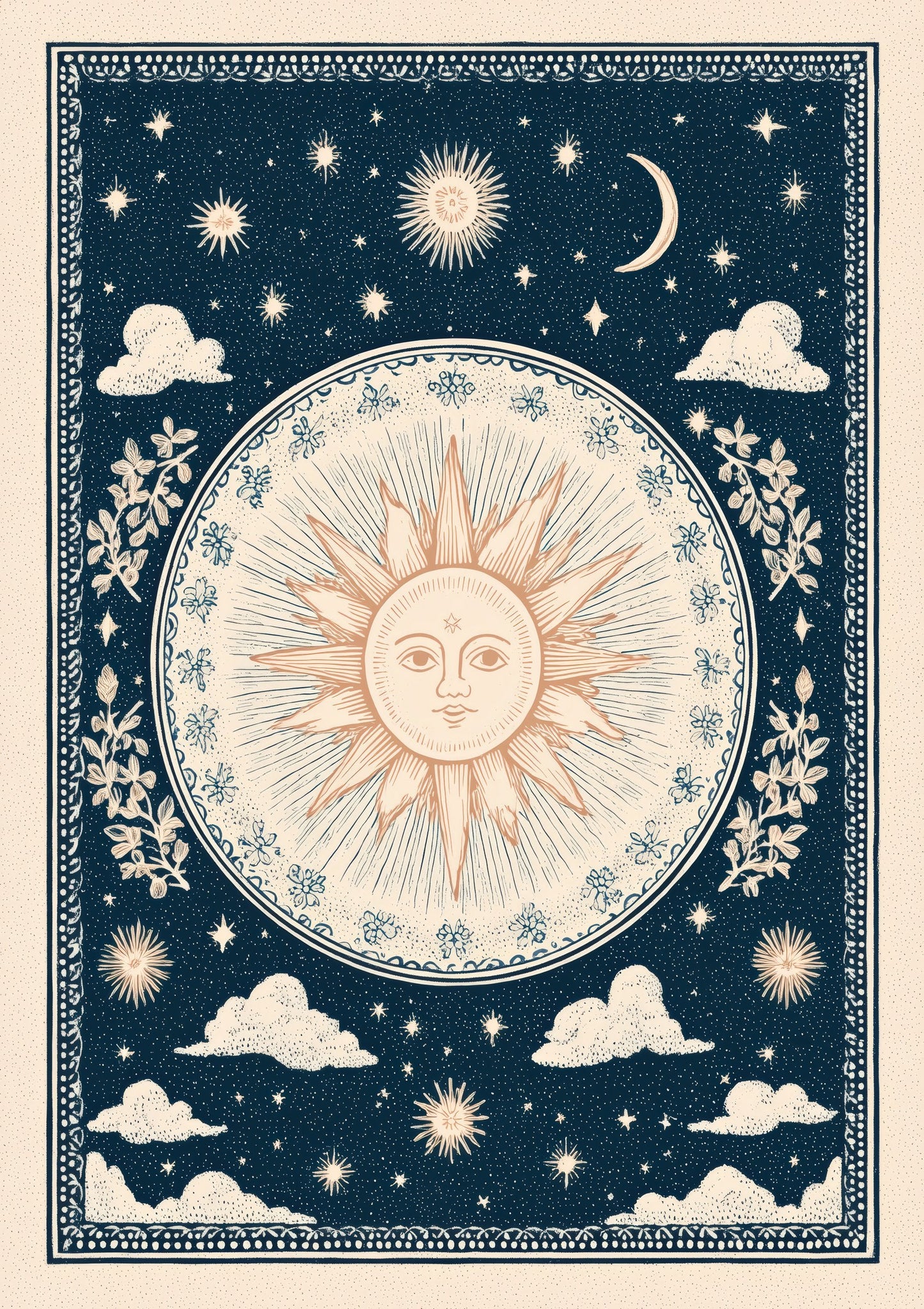 Vintage Star Map Print, Celestial Wall Art