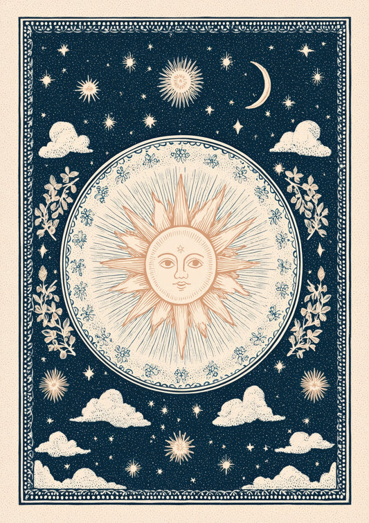 Vintage Star Map Print, Celestial Wall Art