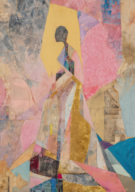 Elegant Woman Silhouette Print, Figurative Wall Art