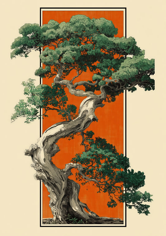 Bonsai Tree Print, Japandi Botanical Wall Art