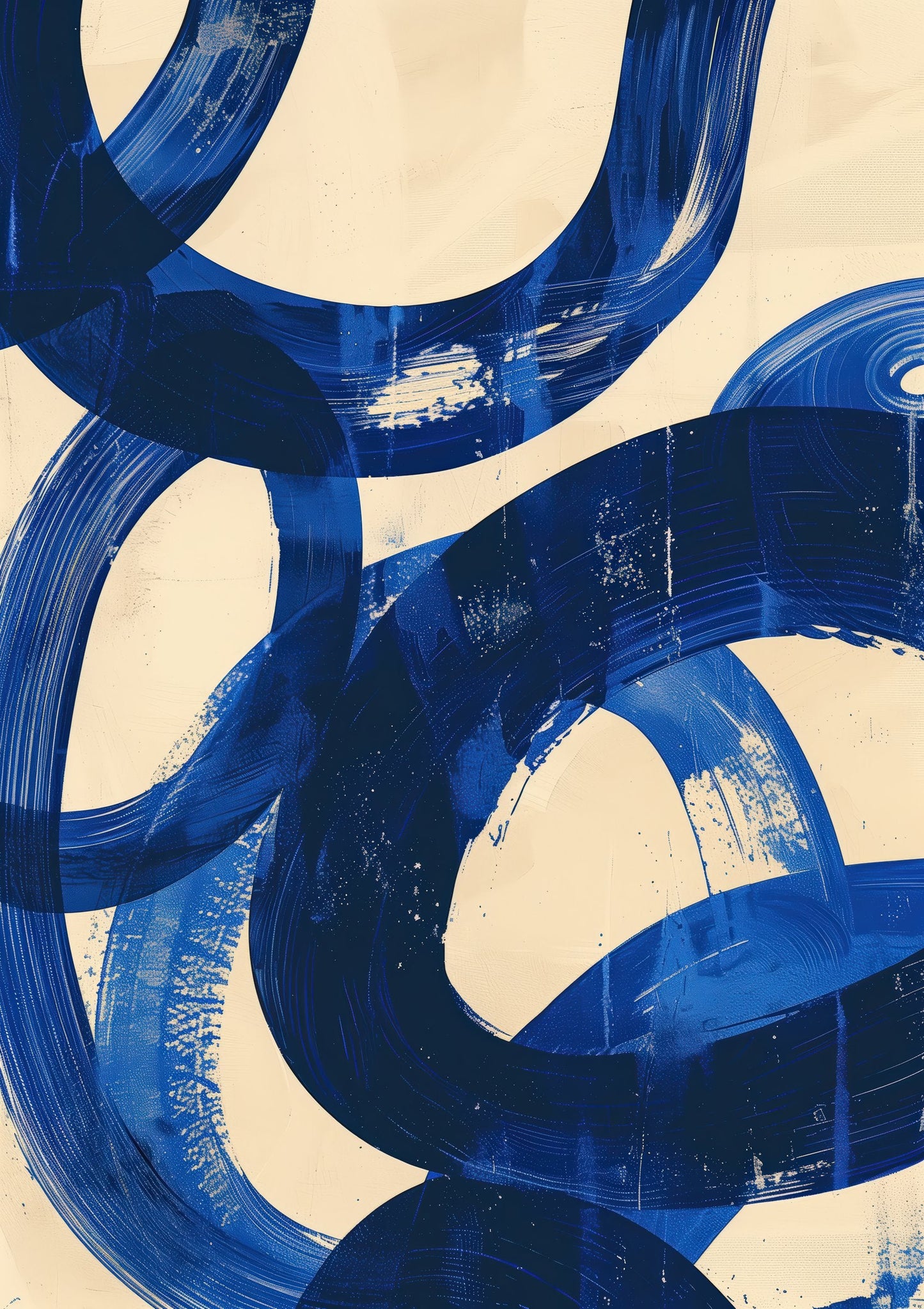 Blue Abstract Circles Print, Modern Wall Art