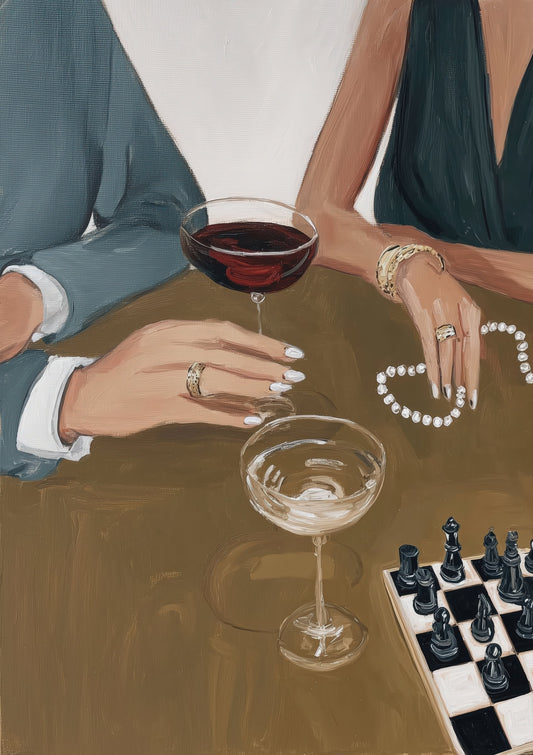 Wine and Friends Print, Dining Room Wall Art