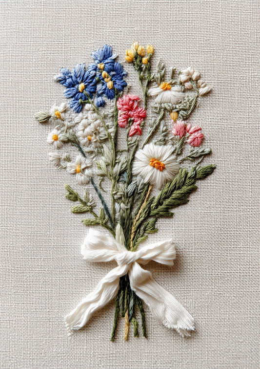 Wildflower Posy Print, Botanical Wall Art