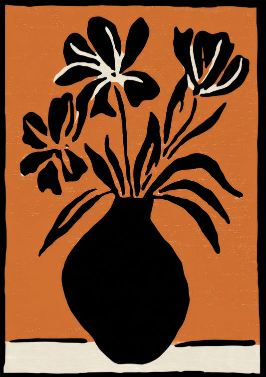 Floral Silhouette Print, Bold Graphic Wall Art