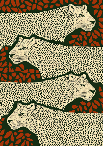 White Leopards Print, Graphic Big Cat Wall Art