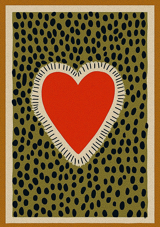 Heart on Leopard Print, Bold Romantic Wall Art