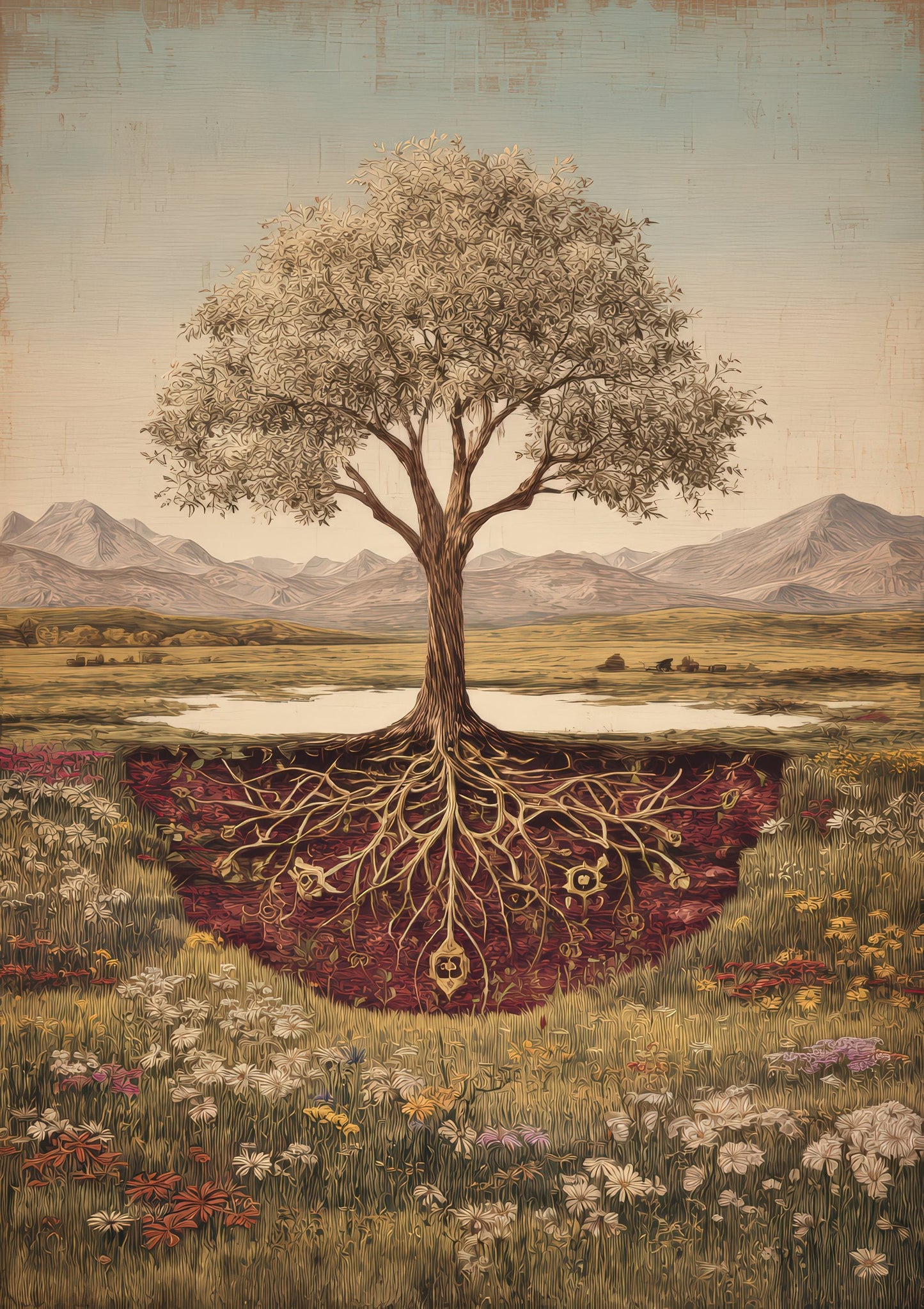 Tree of Life Print, Roots and Branches Wall Art