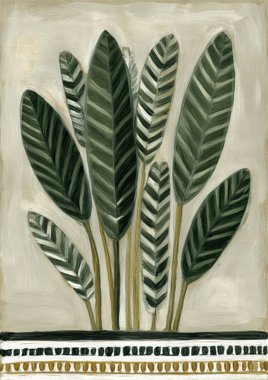 Banana Leaf Print, Dark Botanical Wall Art