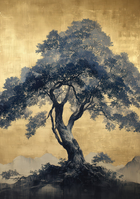 Moody Tree Oil Print, Painterly Landscape Wall Art