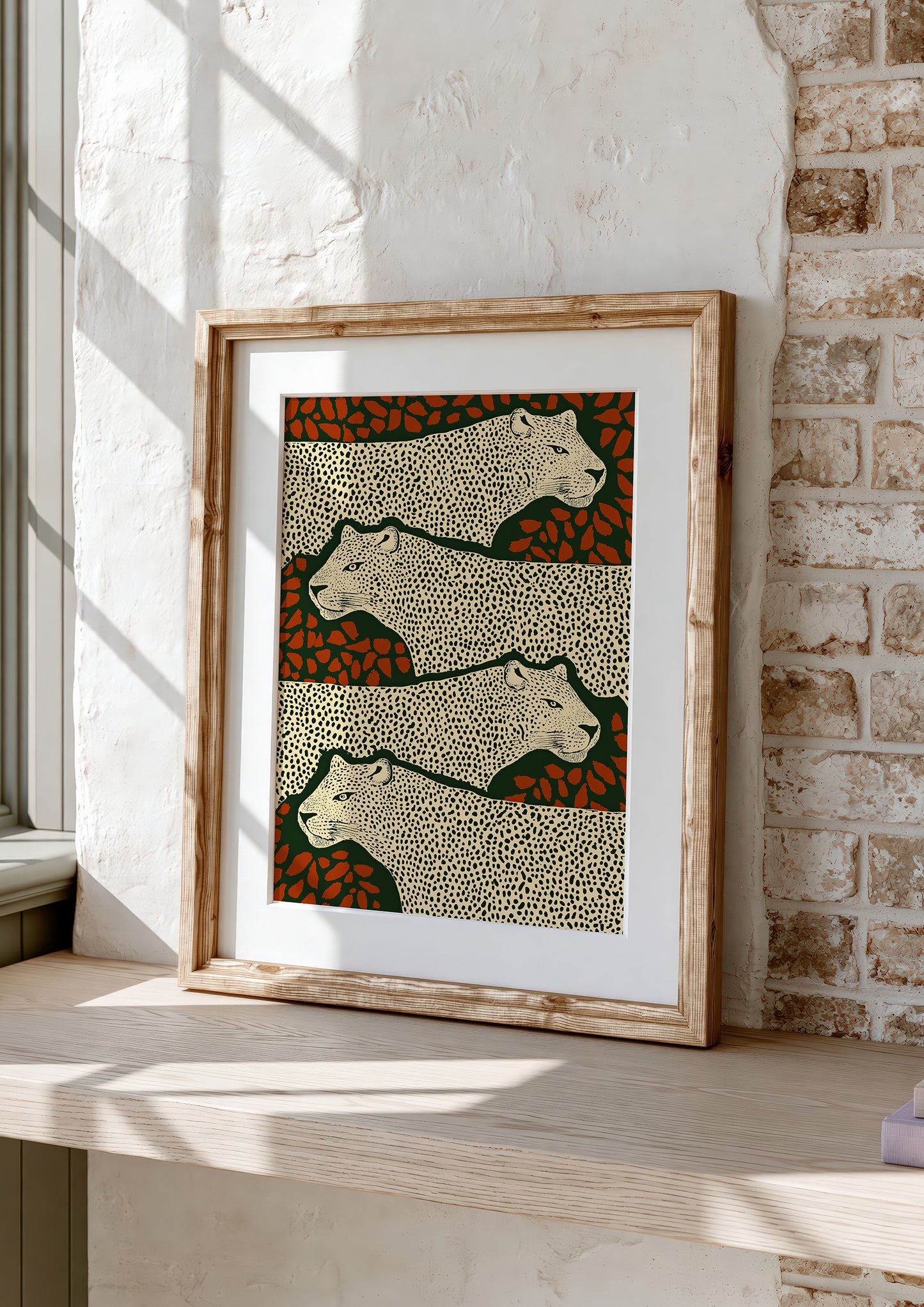 White Leopards Print, Graphic Big Cat Wall Art