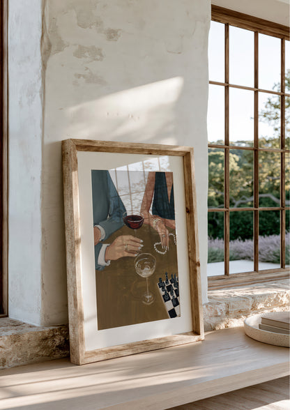 Wine and Friends Print, Dining Room Wall Art