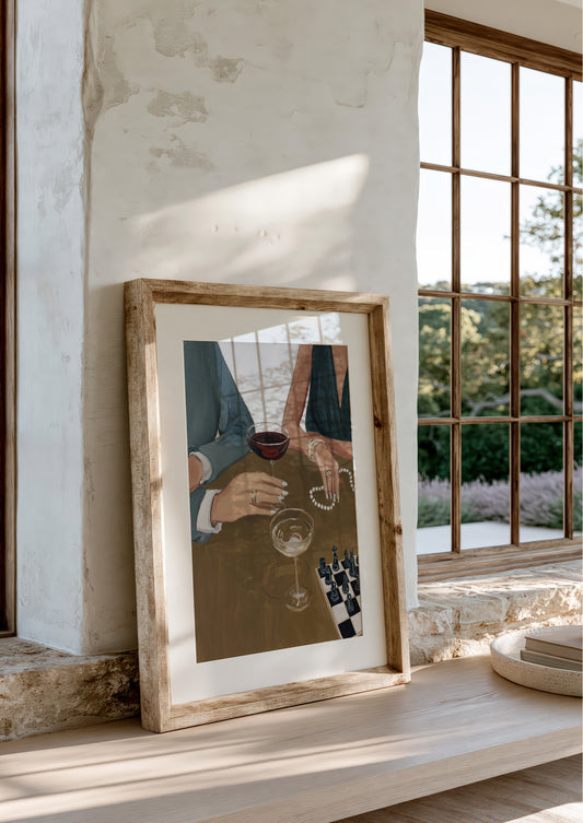 Wine and Friends Print, Dining Room Wall Art